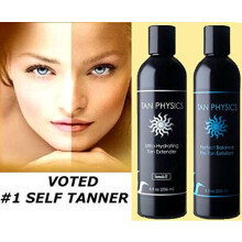 Tan Physics Combo Pack ein ultra-feuchtigkeitsspendender Brunungsverlngerer und ein Pre-Tan-Peeling