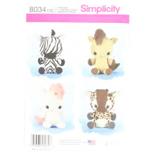 Patrones Simplicity, peluches de animales, talla    nica: OS 8034