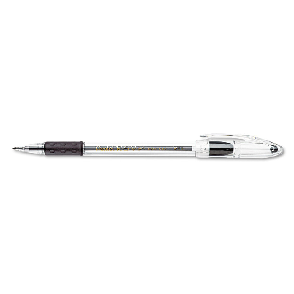 Pentel Bk91aswus R.s.v.p. Stick Ballpoint Pen 1Mm Translucent Barrel Black Ink 24/Pack