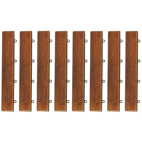 Bare Decor BARE-WF2013 EZ Loop Ends Πλευρική Ταινία Interlocking Δαπέδου σε Solid Teak Wood, Καφέ, 8 Τεμάχια