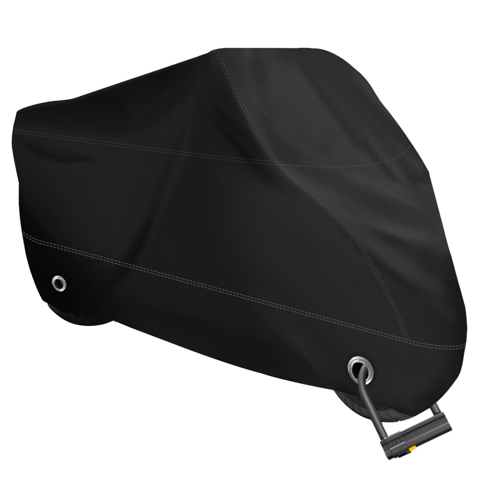 XYZCTEM All Season Black Waterproof Sun Motorcycle Cover Fits up to 11