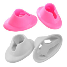 Yueton 4PCS Biale i rzowe miekkie gumowe lakier do paznokci Uchwyt butelki do paznokci Narzedzia manicure narzedzia manicure