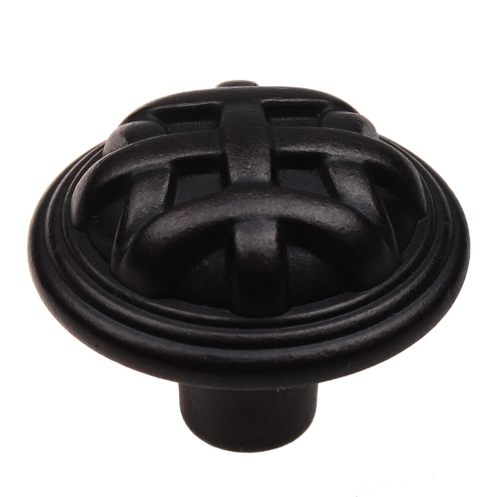 Gliderite Hardware 82115-Orb-25 1.25 Inch Diameter Round Braided Cabinet Knobs 25 Pack Oil Rubbed Bronze Finish 091037150066