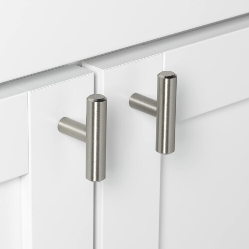 GlideRite Hardware 5002-T-SS-25 2 inch Solid T-Bar Handle Knobs 25 Pack  2""  Stainless Steel Finish 2