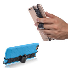 TFY Security H?ndrem med l?derb?lteholder stativ kompatibel med iPhone 15 Pro Max / 14 Plus / 13 Pro / 12 / Xs / XR / SE / 8 Plus / Galaxy S23 /