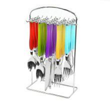Gibson Home 105913.20 Santoro Besteckset, 20-teilig, Kunststoffgriff, auf H ngegestell, mehrfarbig