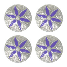 Conchos de Tack Challenger 4 Rhinestone para Sela de Cavalo Roxo Estrela CO10
