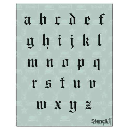 Stencil1 Γραμματοσειρές 1" - Γραφή παλαιάς Αγγλικής - Μυλάρι Άνω και Κάτω Γράμματα 2