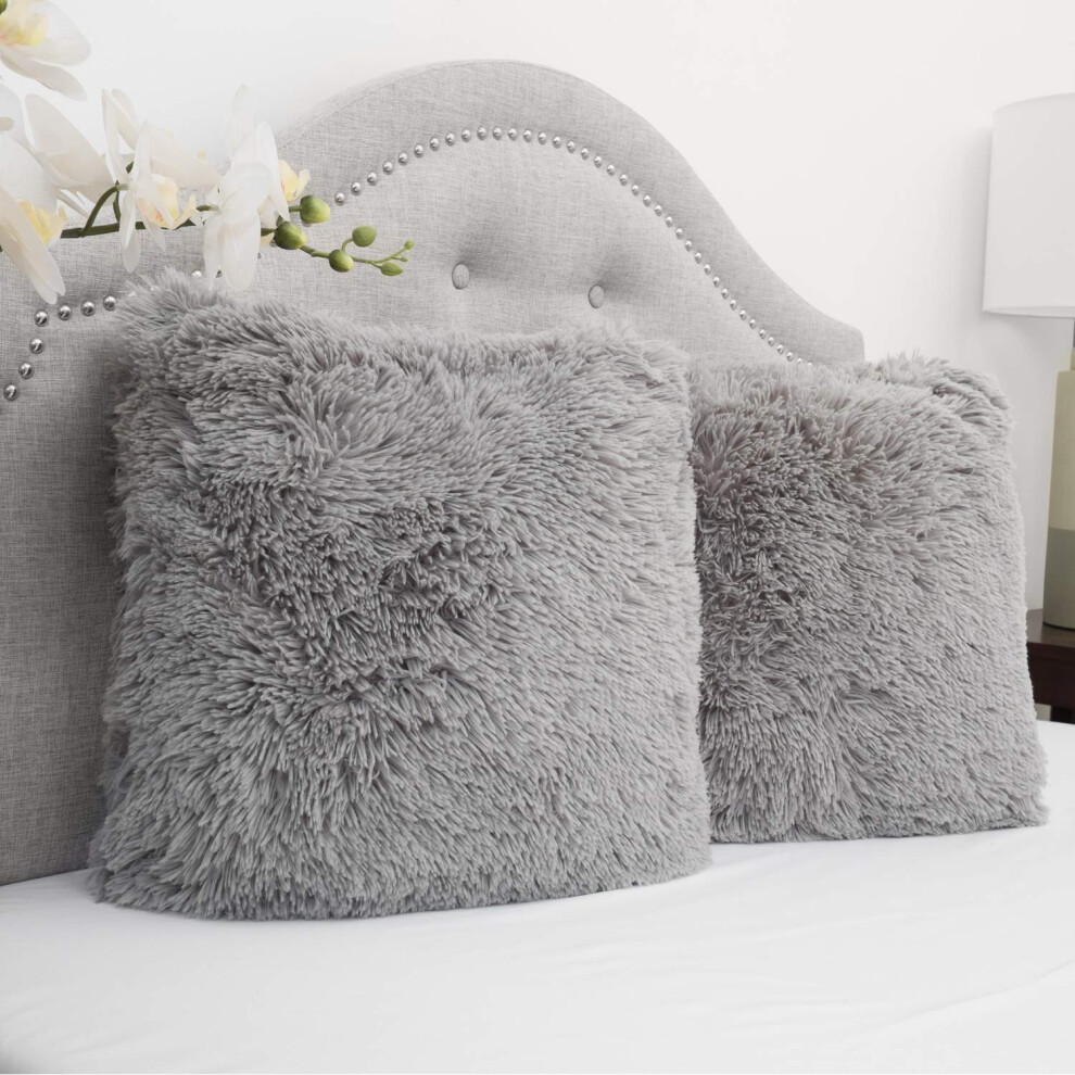 Collection Sweet Home Lot De 2 Oreillers En Peluche En Fausse Fourrure - Couverture Douce Et Confortable-image