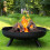Round Fire Pit Folding  Log Burner Outdoor Camping 1