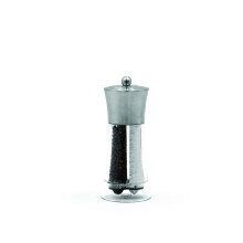 Bisetti Acrylic Stainless Steel Salt and Pepper Mill 7.5"" Grey