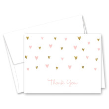 MyExpression.com 50 stuks roze neppe glitterharten babyshower bedankkaartjes