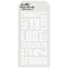 Stampere Anonym THS051 Industrial Tim Holtz Layered Stencil 4.125 """" med 8.5 """" Hvid