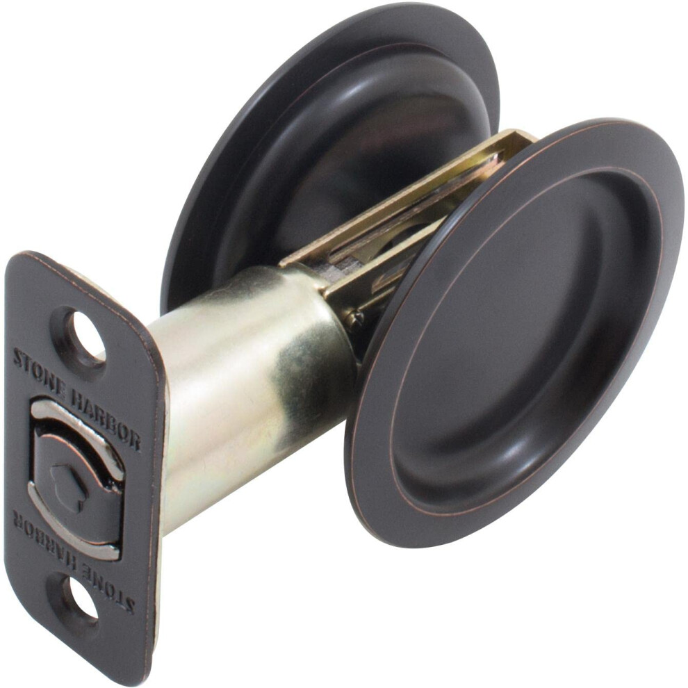 Serrure de porte de poche ronde, loquet de passage (couloir/placard), distance d'entr   e de 2-3/8""