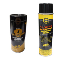 Sun -Glo Silicone ShuffleBoard Spray (12 oz.) & Shuffleboard Powder - Speed ??? - Turneringsguld (16 oz.) Combo
