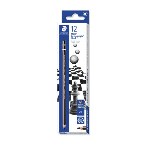 Staedtler Μολύβια Staedtler Mars Lumograph Black, Προκατασκευασμένα #2B, 12 τεμάχια, 100B-2B