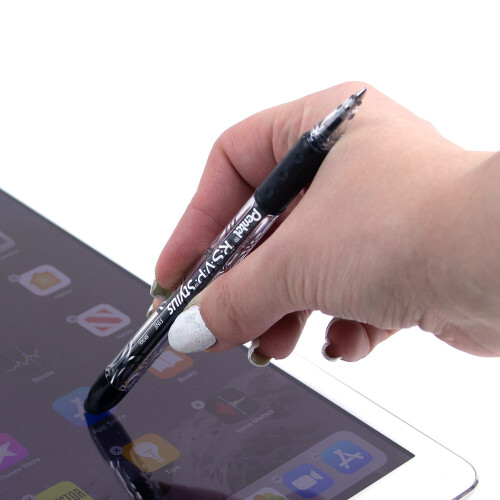 Pentel Στυλό Ballpoint Pentel RSVP STYLUS, Λεπτή Γραμμή, Μαύρο Μελάνι (BK90L-A) (12 τμχ) 1