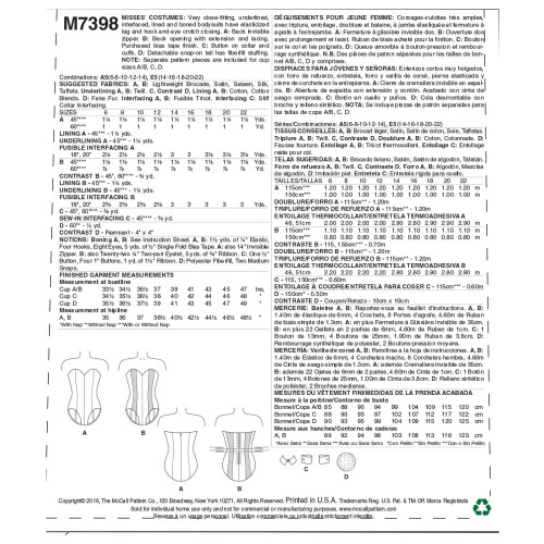 McCall's Patterns M7398 E5 Corseted Bodysuit  Collar  Cuffs and Tail b 1