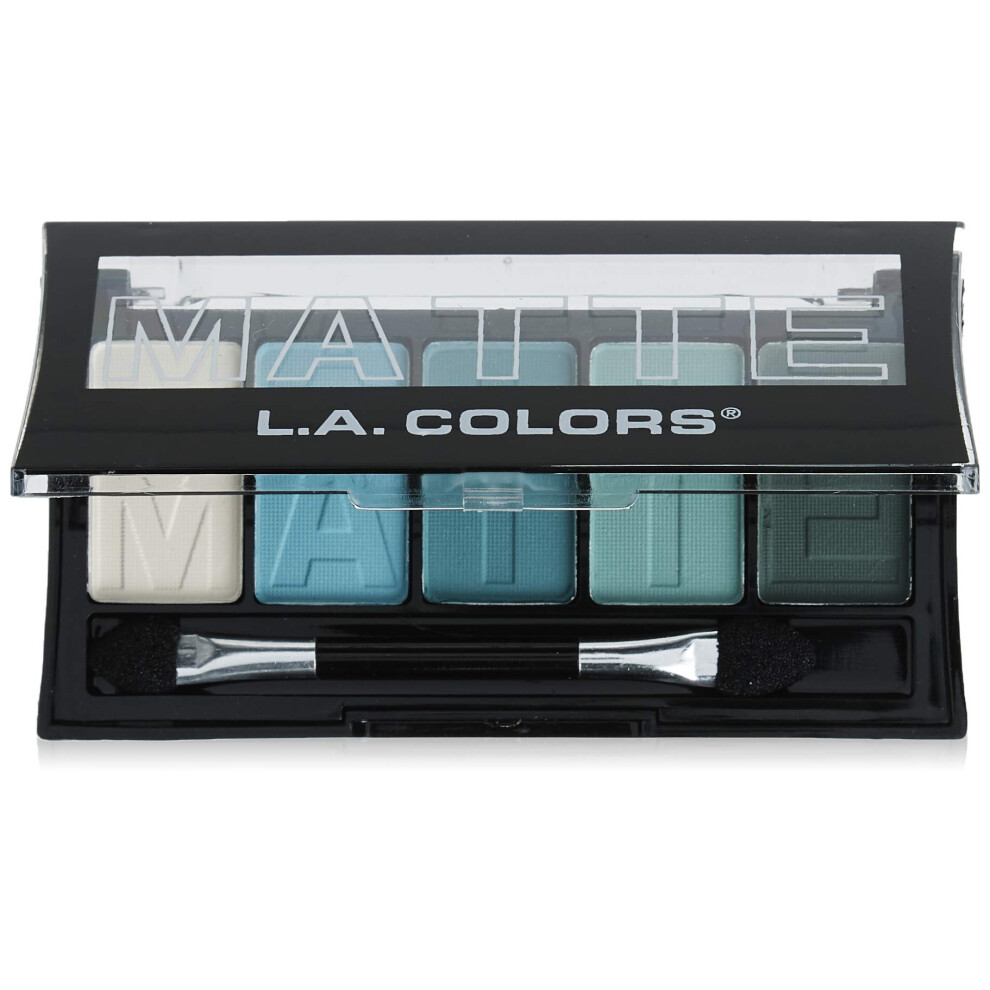 L.A. COLORS 5 Color Matte Eyeshadow Palette  Teal Argyle CEM477-image-OPC-PFR7PFS-NEW