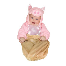 Gris i en tæppe baby bunting kostume pink