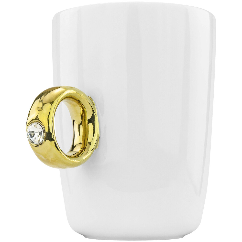 Nieuwigheden Groothandel Fairly Odd Novelties Ceramic Engagement 2 Carat Solitaire Ring Novelty Gag Gift Mug Gold