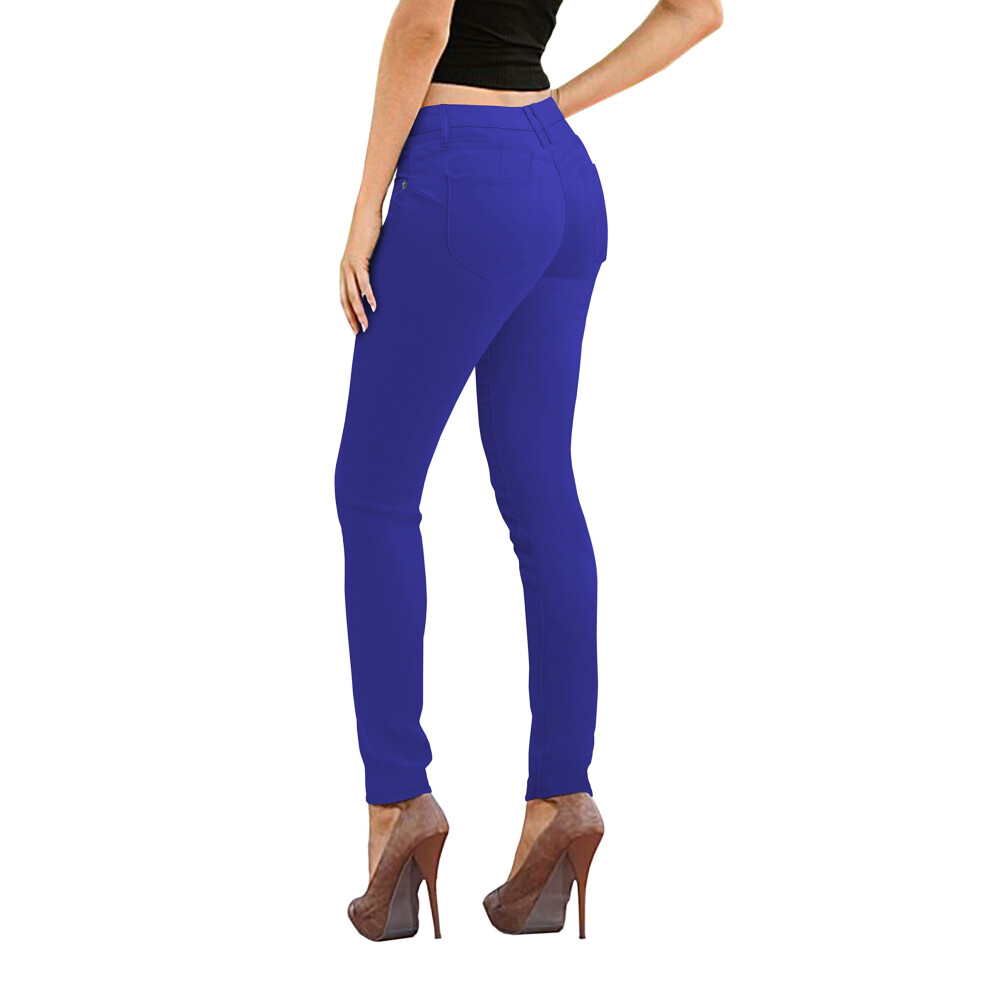 Jean en denim extensible pour femme avec effet liftant les fesses P37383SK cobalt BLU 5