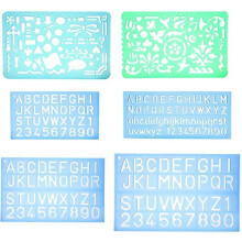 Set mit 2 k  nstlerischen Zeichenvorlagen und 4 ABC-Schriftschablonenplatten