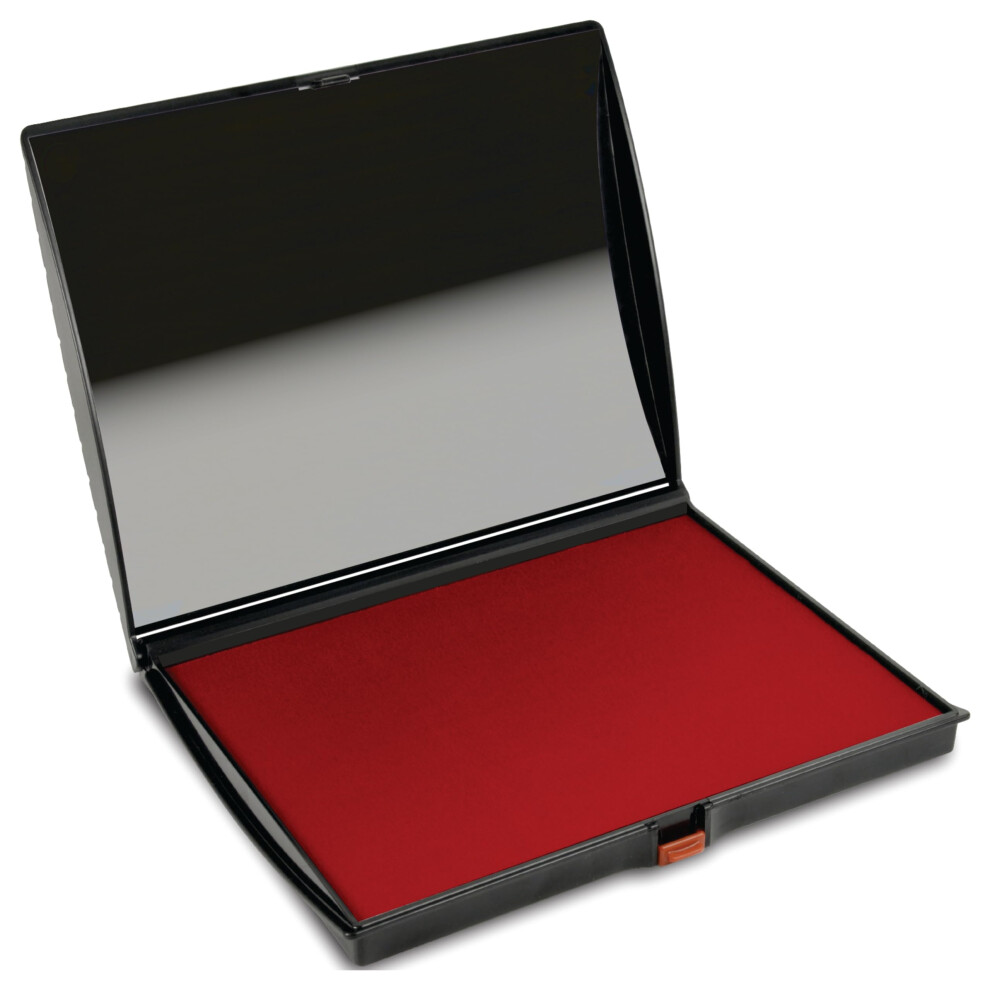 Supply360 AS-SHI0940195 Shiny Large Stamp Pad  Felt  Plastic Cover  S4  5"" x 7""  Red Ink