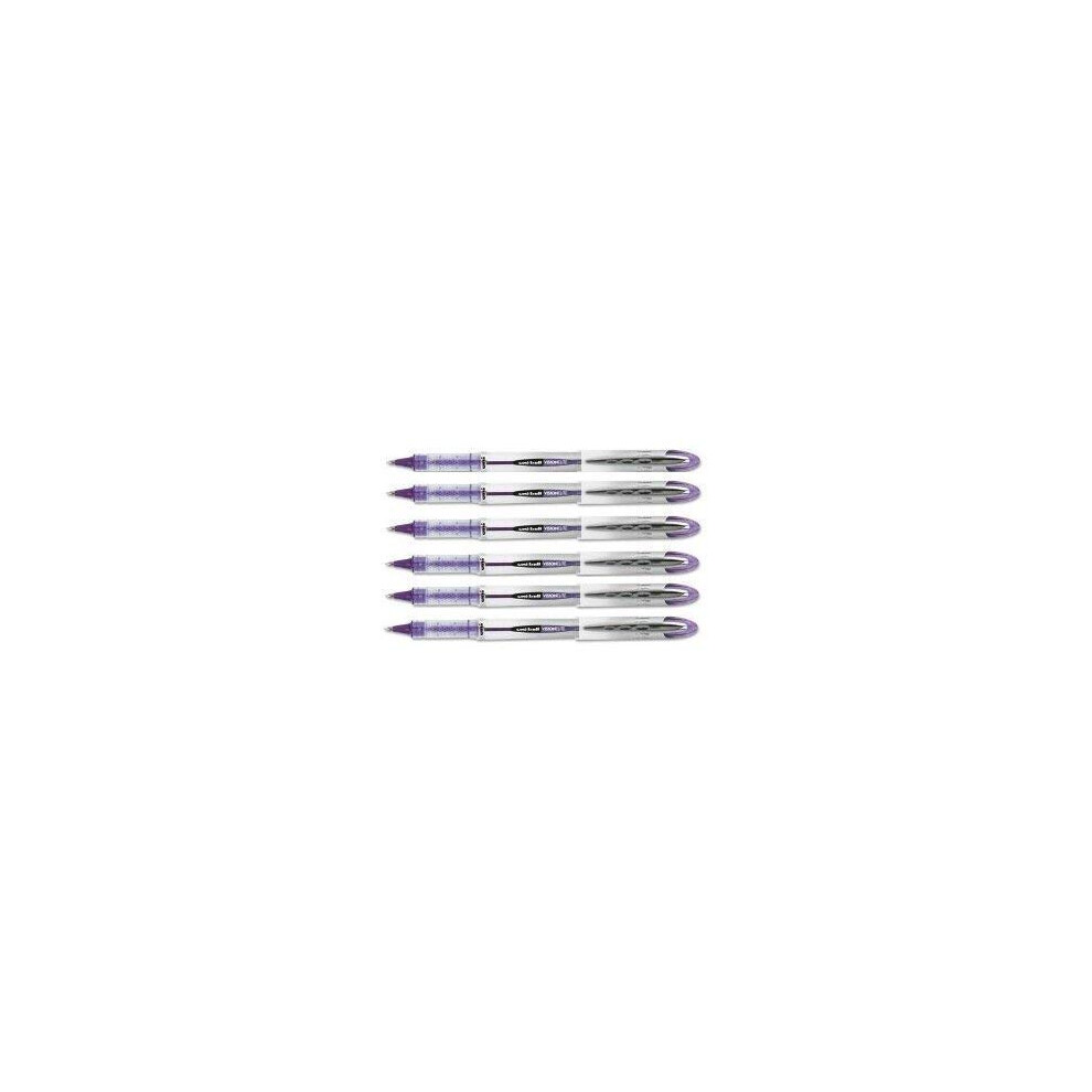 Madal-Bal Uni-Ball Vision Elite Stick Roller Ball Pens Bold Point Ink 6 Pens Purple
