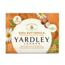 Yardley London Shea Buttermilk Ευαίσθητο Δέρμα Ενυδατική Μπάρα Σαπουνιού, 4.25 oz, 2 Τεμάχια
