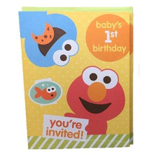 Sesame Street Babys 1. f?dselsdagsfest invitationer Elmo 10 kort