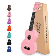 Strong Wind Soprano Ukulele 21 Tommer Basswood Ukeleles for begyndere Fire Strings Hawaiian Guitar Ukulele til Voksne Teenagere Pink