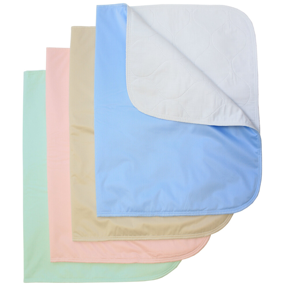 Zorgoutfit Washable Bed Pads/Reusable Incontinence Pads Underpads - 30X36-4 Pack - Blue, Pink Tan And Green