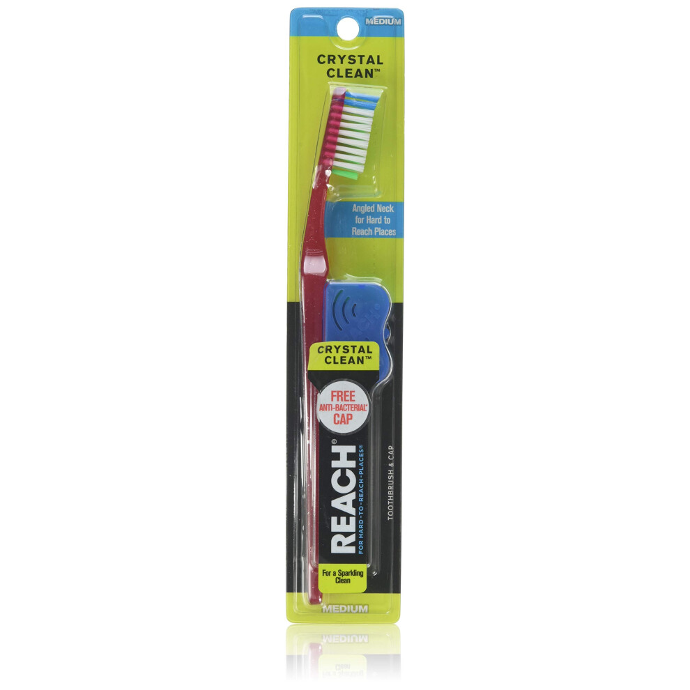 Brosse     dents pour adulte Reach Crystal Clean Medium 1 pi   ce Les couleurs peuvent varier