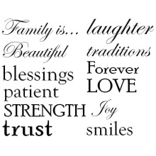 Set of 12 Family Quote Words Vinyl Wall Sticker Picture Frame Wall Fam