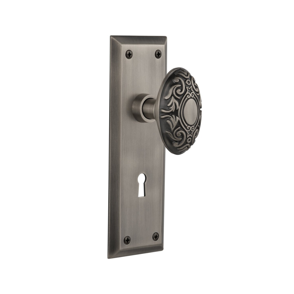 Nostalgic Warehouse New York Plate With Keyhole Victorian Knob Passag 640697051260