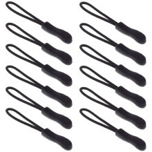 Z ZICOME Alças de Zíper para Mochilas, Bolsas, Casacos e Bagagens, Preto, Pacote com 12