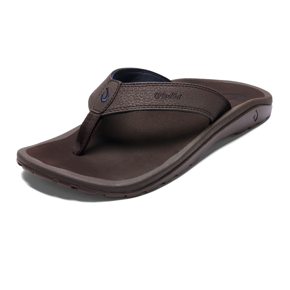 OLUKAI Men's Ohana Sandals Dark Wood/Dark Wood 9