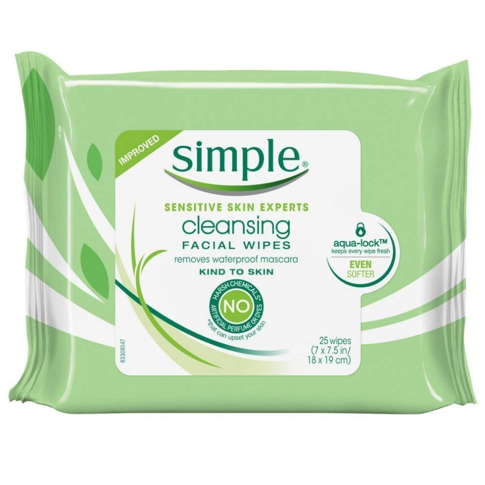 Photos - Facial / Body Cleansing Product Simple cleansing Facial Wipes 25 Each 133183(Pack of 12)
