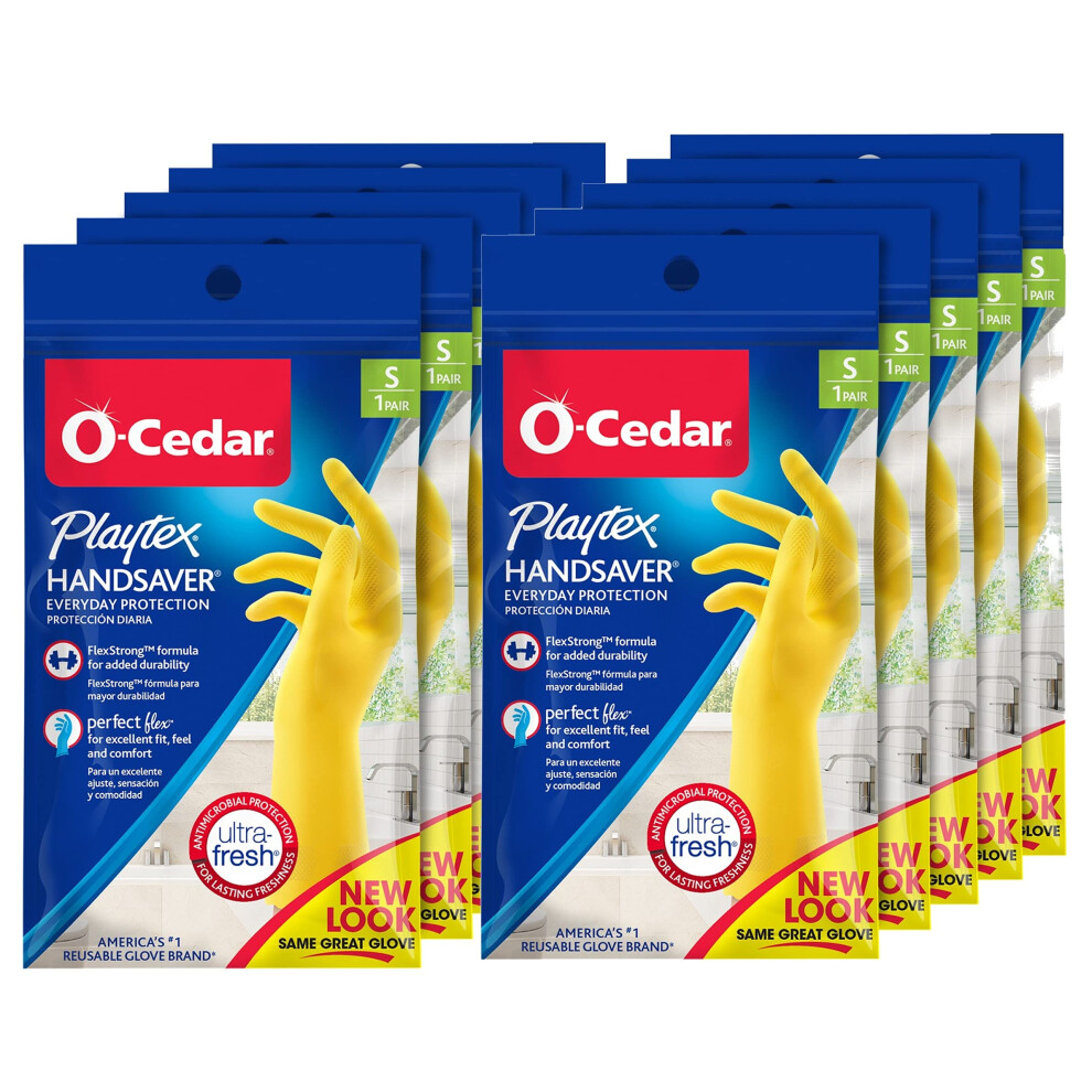 Gants en caoutchouc PLAYTEX HandSaver pour le nettoyage de la cuisine et de la maison, petit paquet de 10