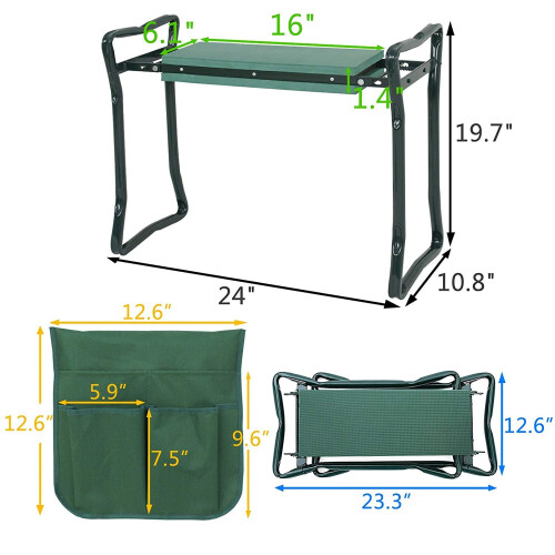 ShoppingOnBed Folding Garden Bench Seat Stool Kneeler 1