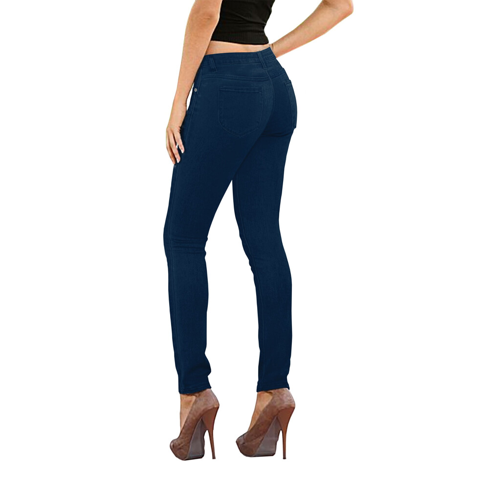 Pantalon en serg    extensible coupe skinny pour femme P26130SK Indigo 3