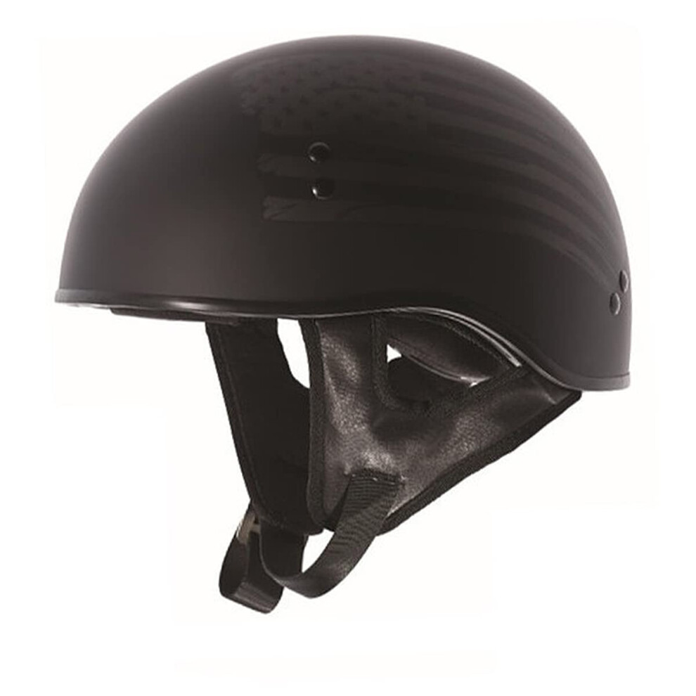 TORC T55 Spec-Op Half Helmet with 'Flag? Graphic (Flat Black, Large)-image-OPC-PFFQWMQ-NEW
