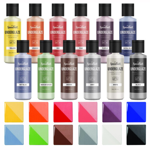 Speedball 001085 Underglasur Sampler Pack 12 Pack 2 oz Multicolor