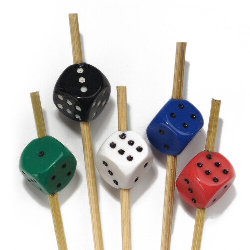 BambooMN 3.9" Διακοσμητικές Ζαριές Bamboo Cocktail Picks για Καταστάσεις και Γιορτές 1