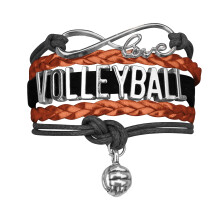 Lentopallorannekoru - Sdettv Charm Rannekoru Infinity-symbolilla ja hopeisella SportyBella-lentopallokorulla. (oranssi/musta)