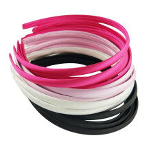 Hixixi 20 pezzi fascia in raso per ragazze/donne Larghezza 10mm (5 neri, 5 bianchi, 5 rosa, 5 color rosa)