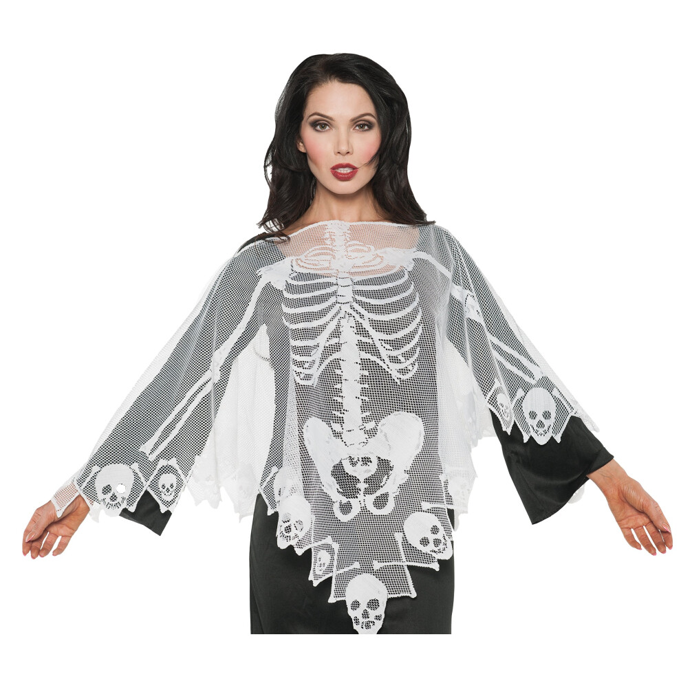 Damen-Poncho Mit Skelett-Spitze-image