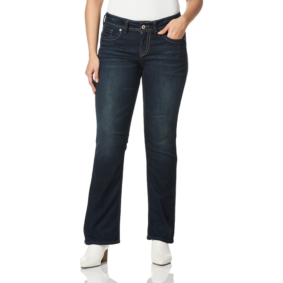Silver Jeans co Jean slim bootcut taille mi-haute Suki pour femme gris fonc