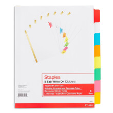 Oddelovace na popisn    papier Staples 477150 Big Tab, 8-z   lo   kov   , viacfarebn   , 4 kusy v balen    (13511/23179)